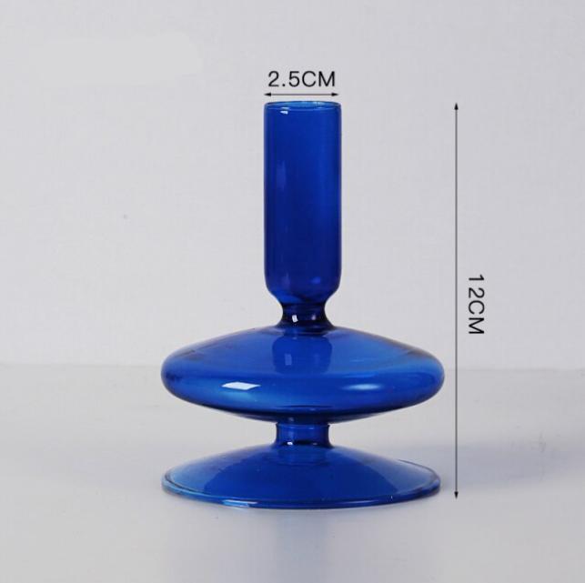 Cobalt Glass Candlestick Holder