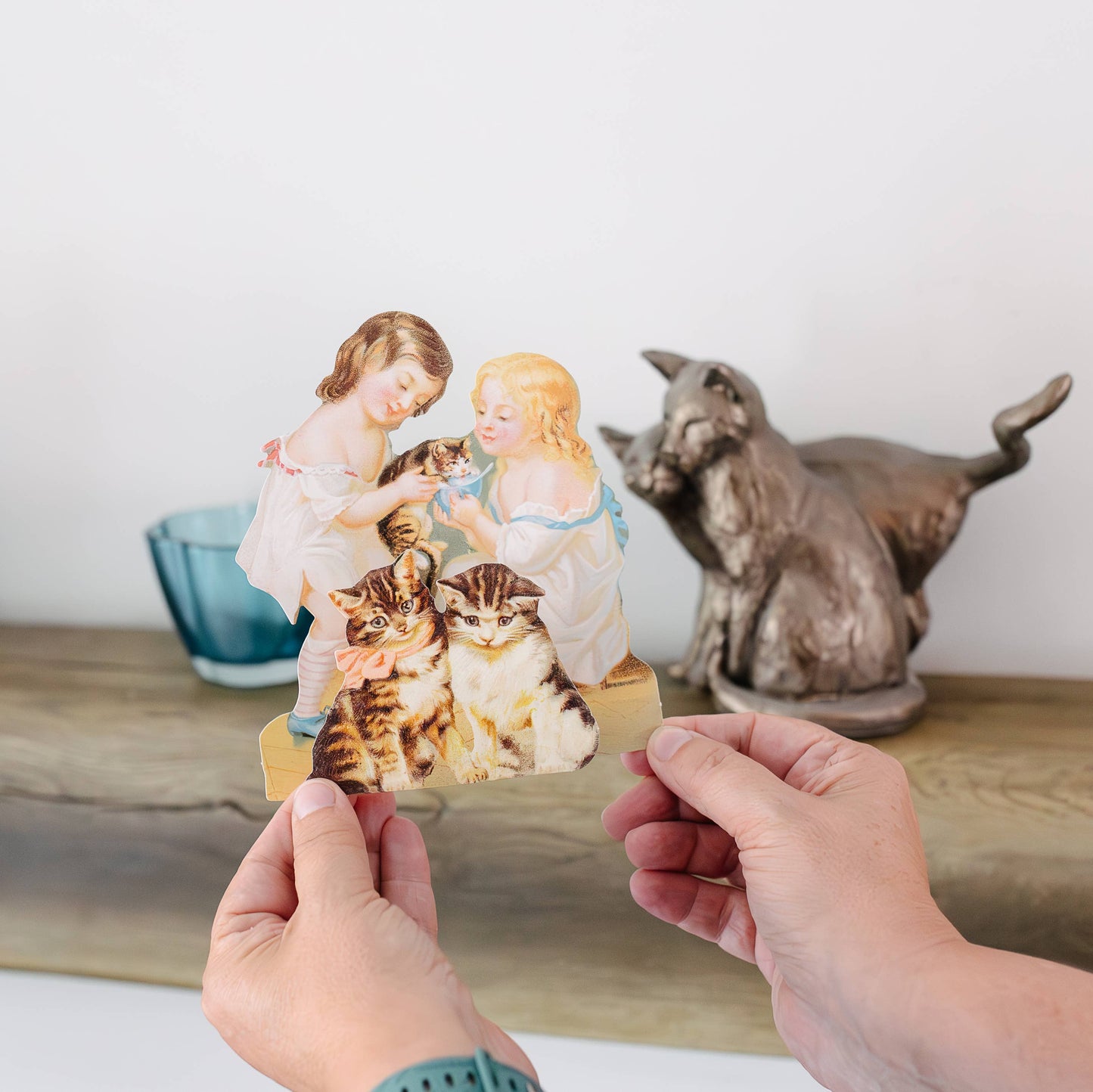 Girls & Cats 3D Greeting Card