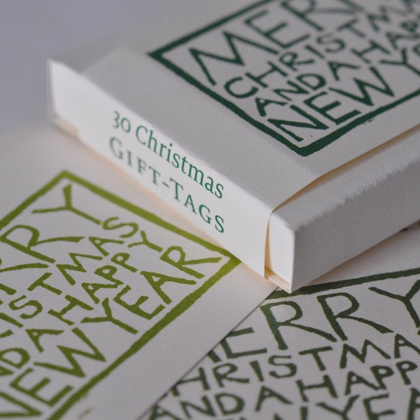 Set of Green Christmas Gift Tags
