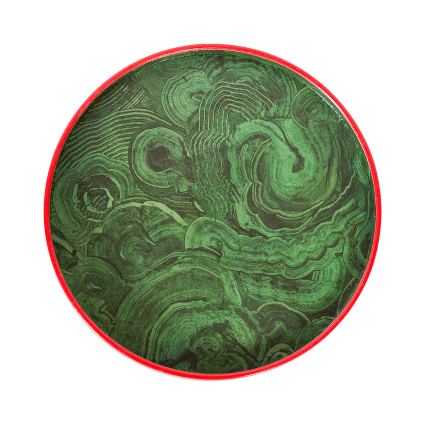 Medium Malachite Tray with Atomic Red Border
