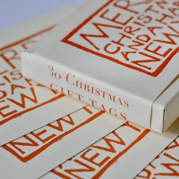 Set of Orange Christmas Gift Tags