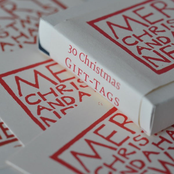Set of Red Christmas Gift Tags