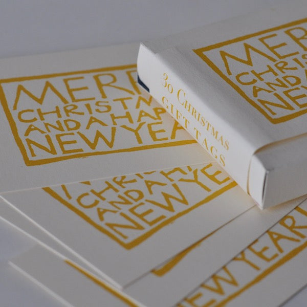 Set of Yellow Christmas Gift Tags