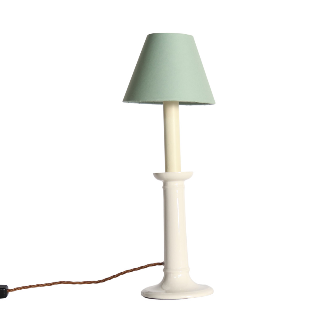 The P&H Creamware Column Table Lamp