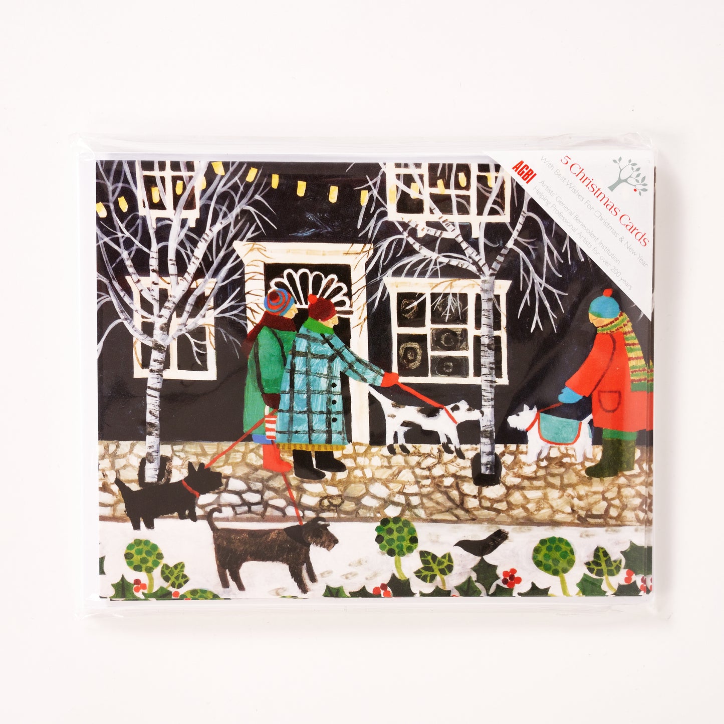 Christmas Lights With Dogs - Pack of 5 Christmas Cards