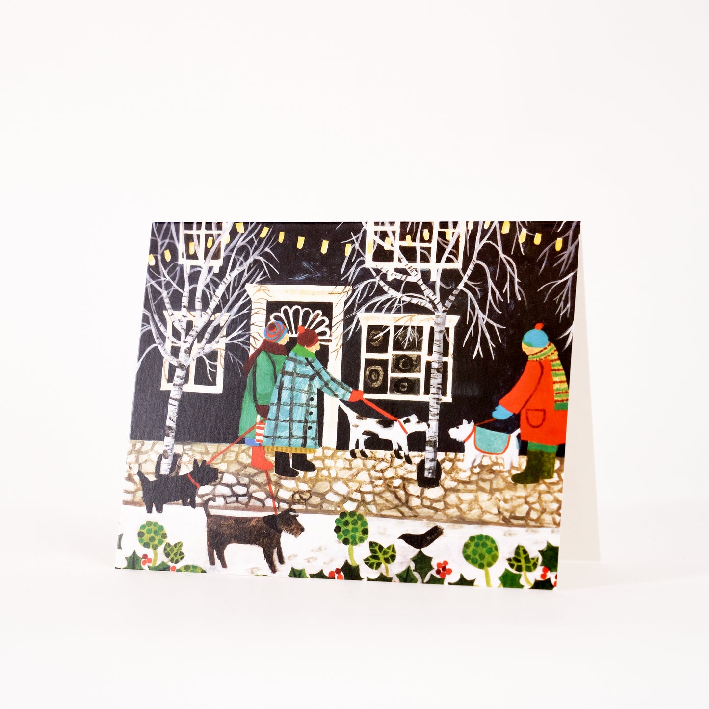 Christmas Lights With Dogs - Pack of 5 Christmas Cards