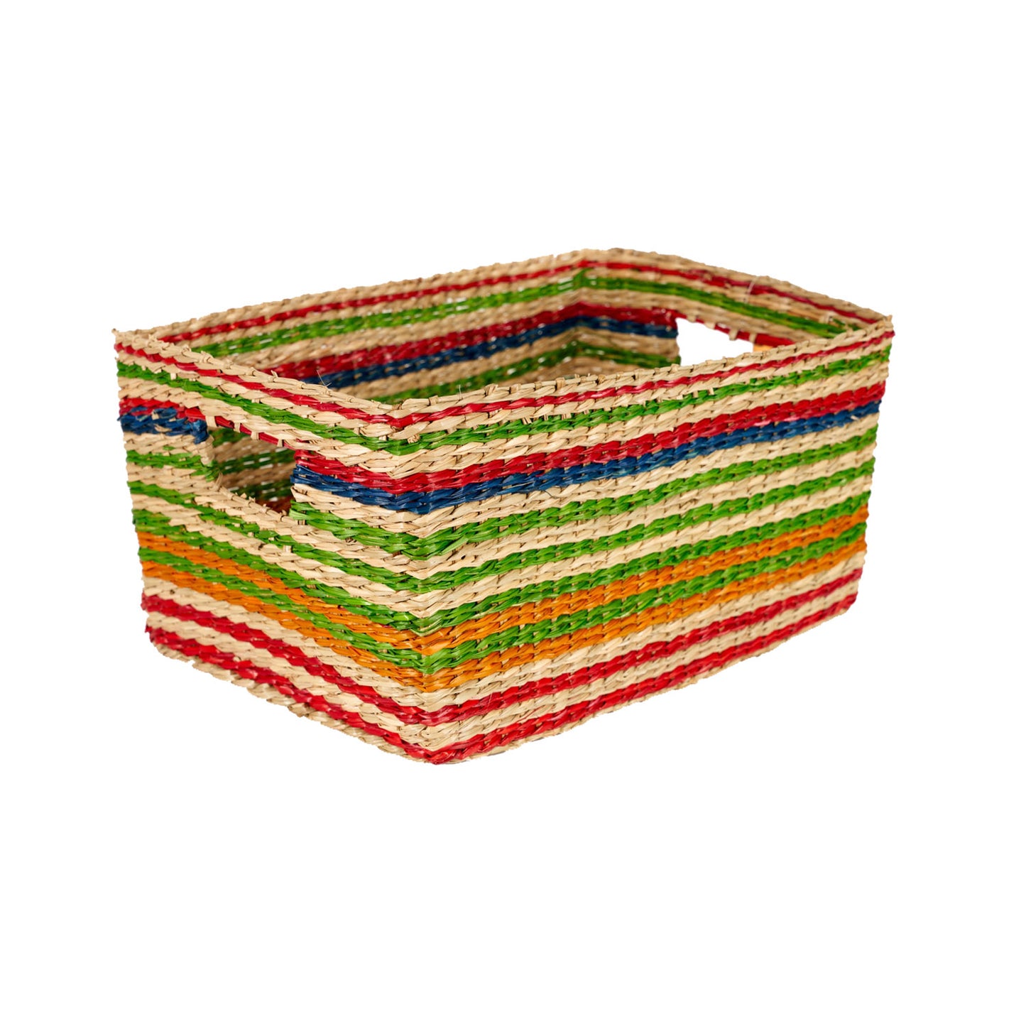 Striped Seagrass Basket - SMALL