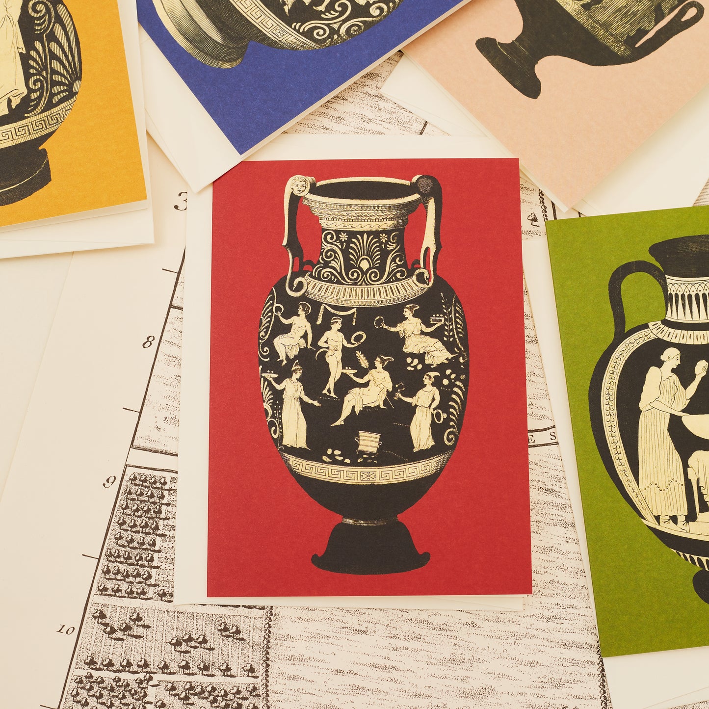 Greek Vase Greeting Card - Pink