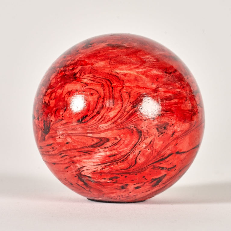 Deep Rouge Marbled Paperweight