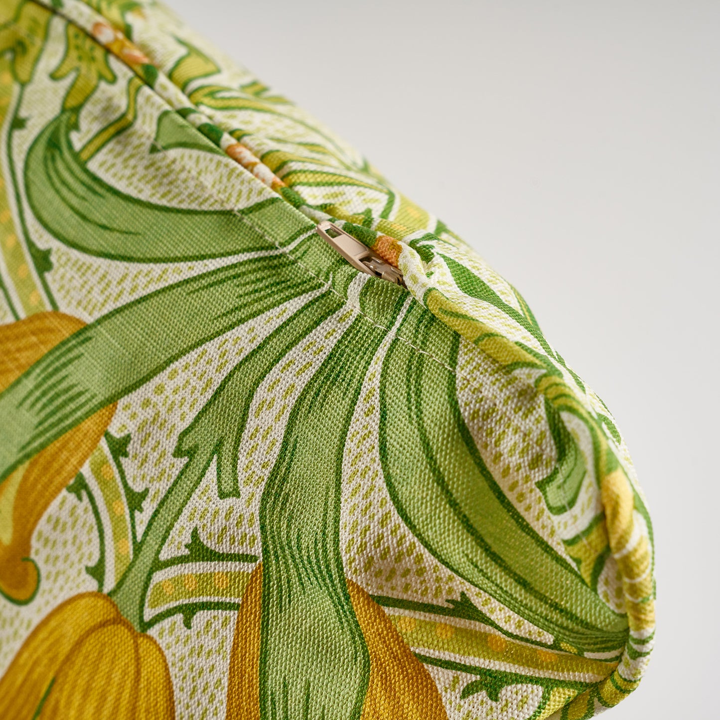 'Woodland Weeds' Sap Green Cushion - Cornubia Collection