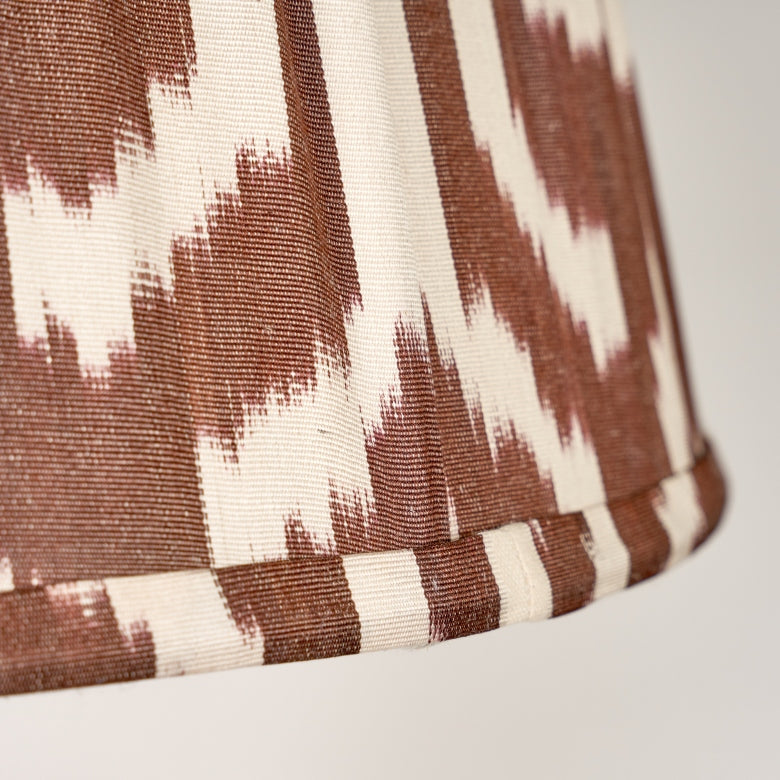 18" Brown Deco Silk Ikat Lampshade