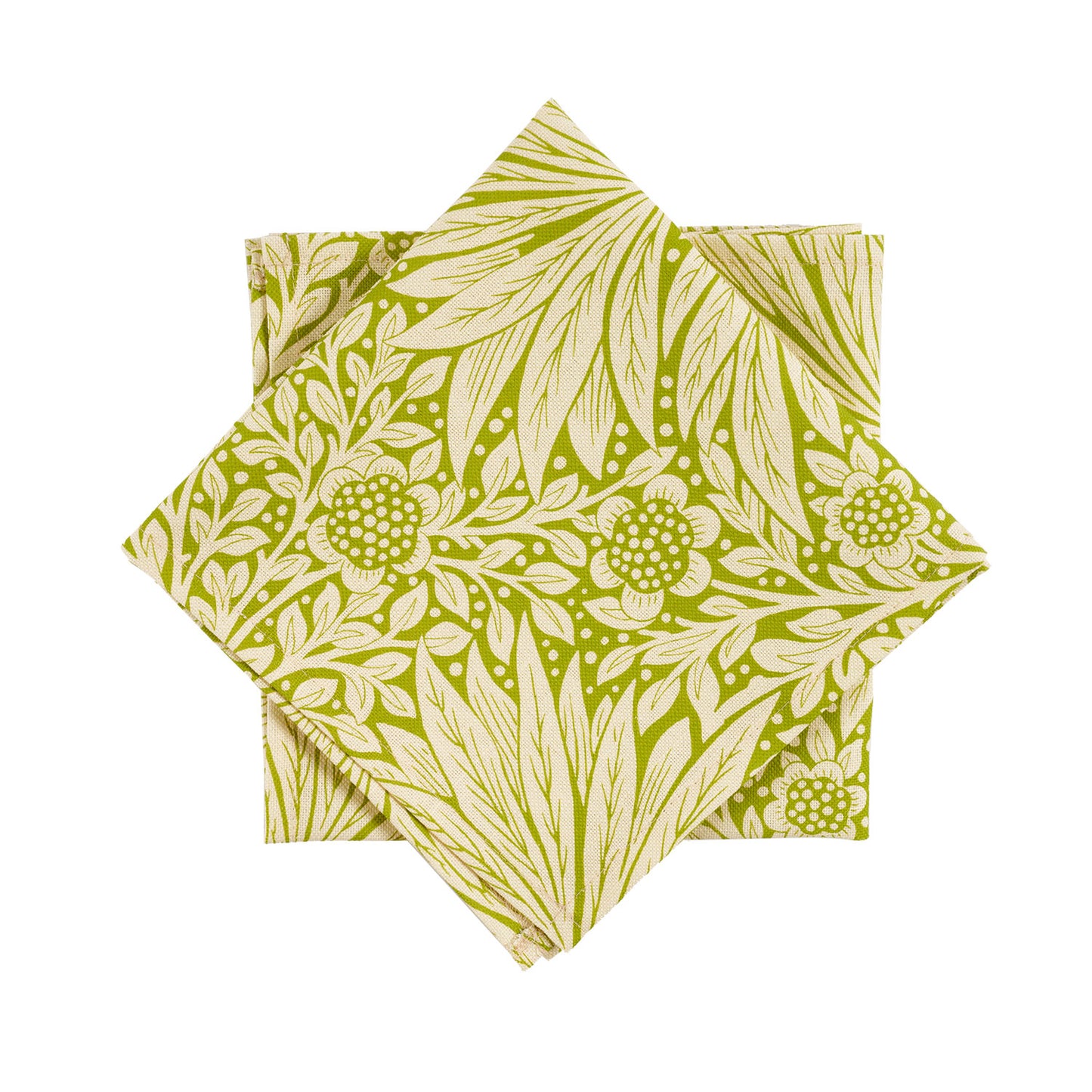 'Marigold' Cream/Sap Green Napkin - Cornubia Collection