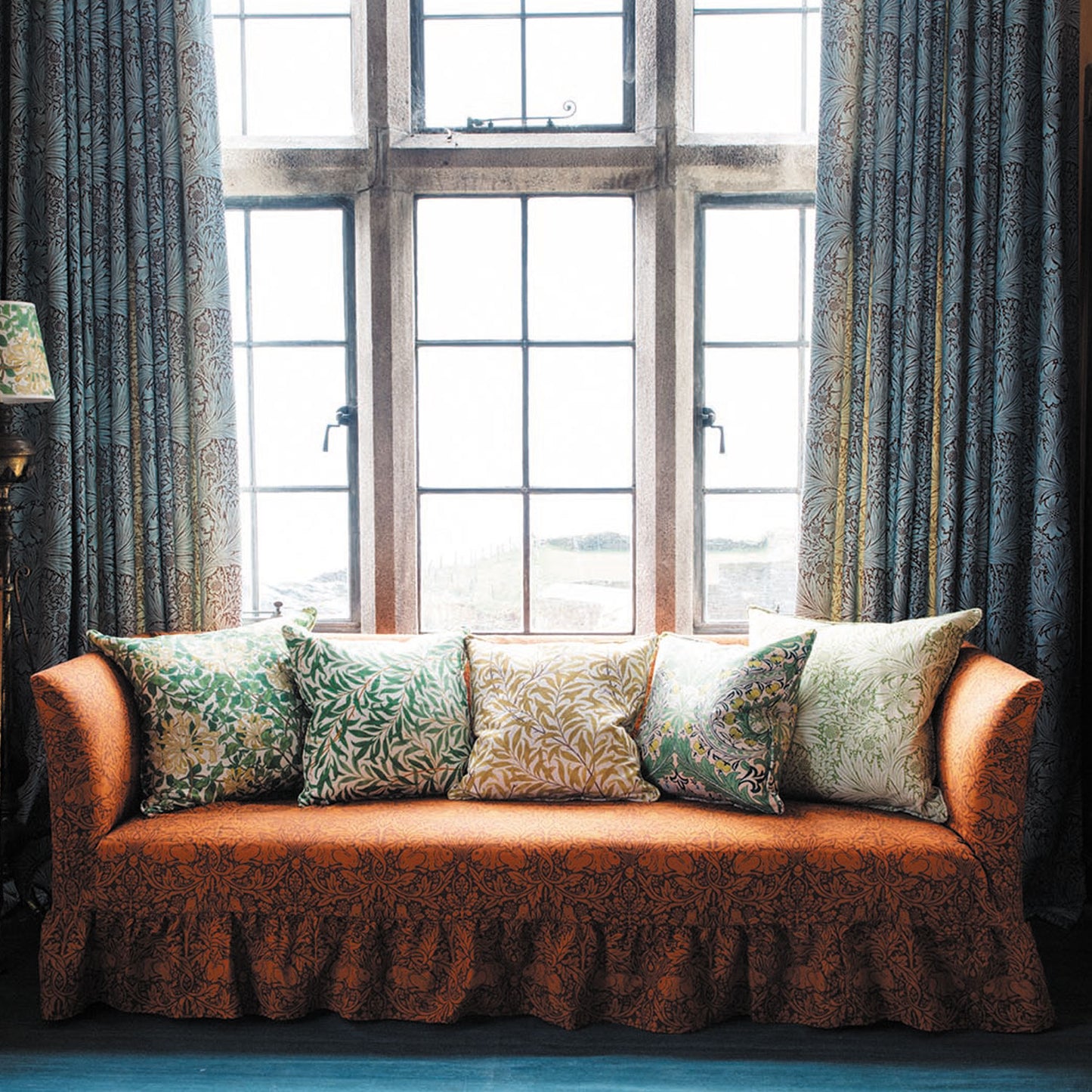 'Bachelors Button' Burnt Orange Cushion - Cornubia Collection