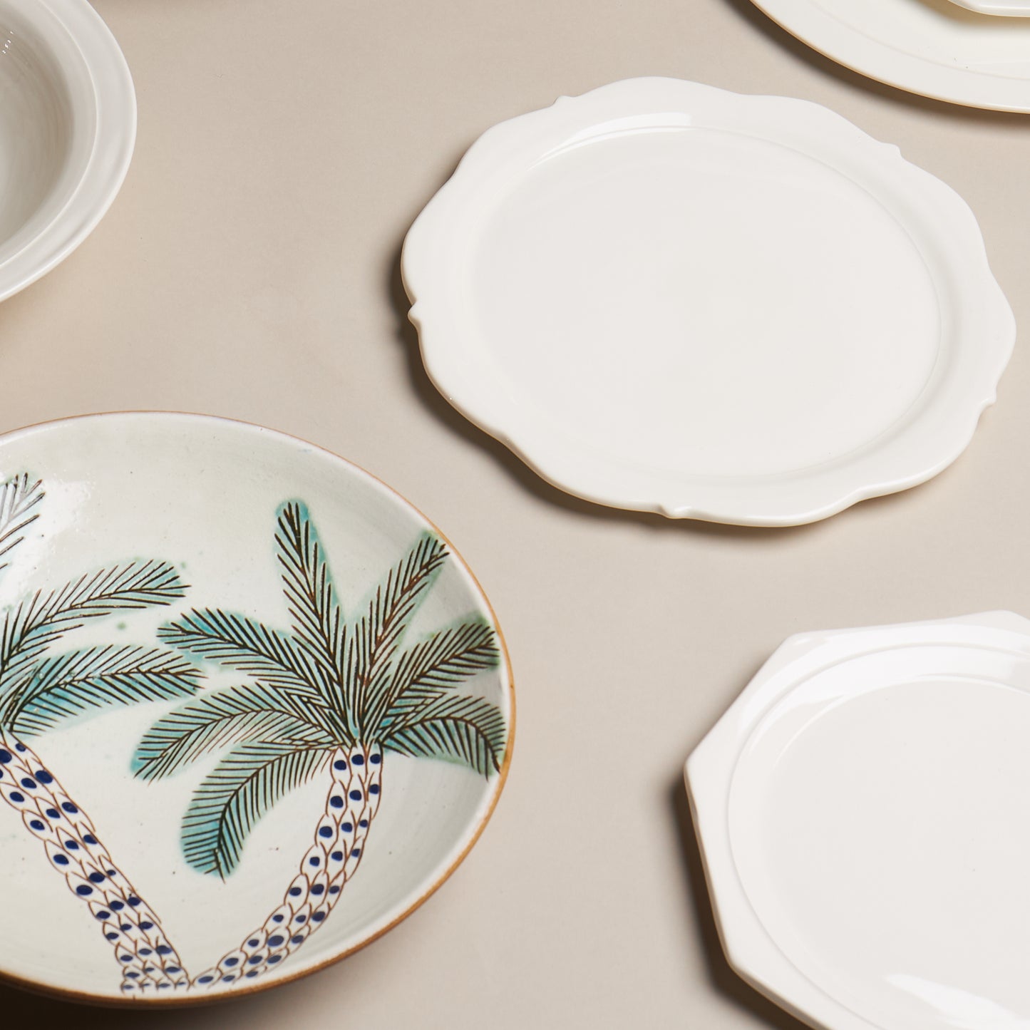 Creamware Hand Cast Dinner Plate