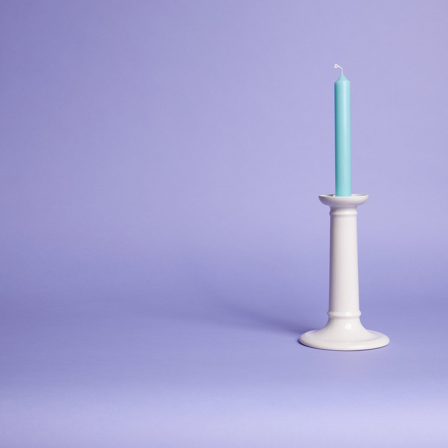P&H Creamware Column Candlestick - Large