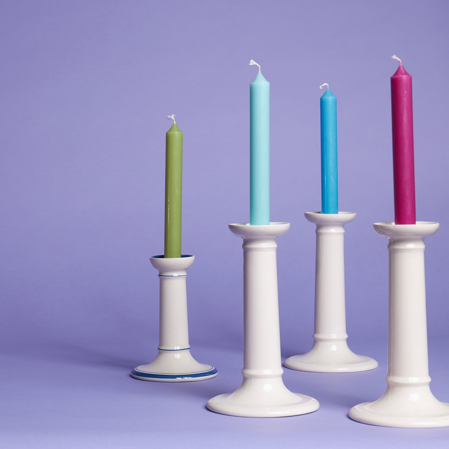 Creamware Column Candlestick - Large