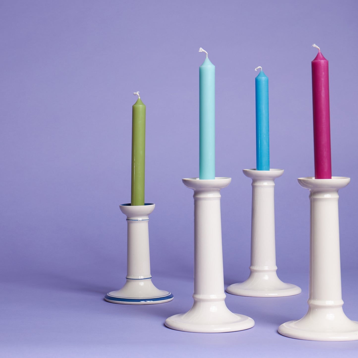 P&H Creamware Column Candlestick - Large