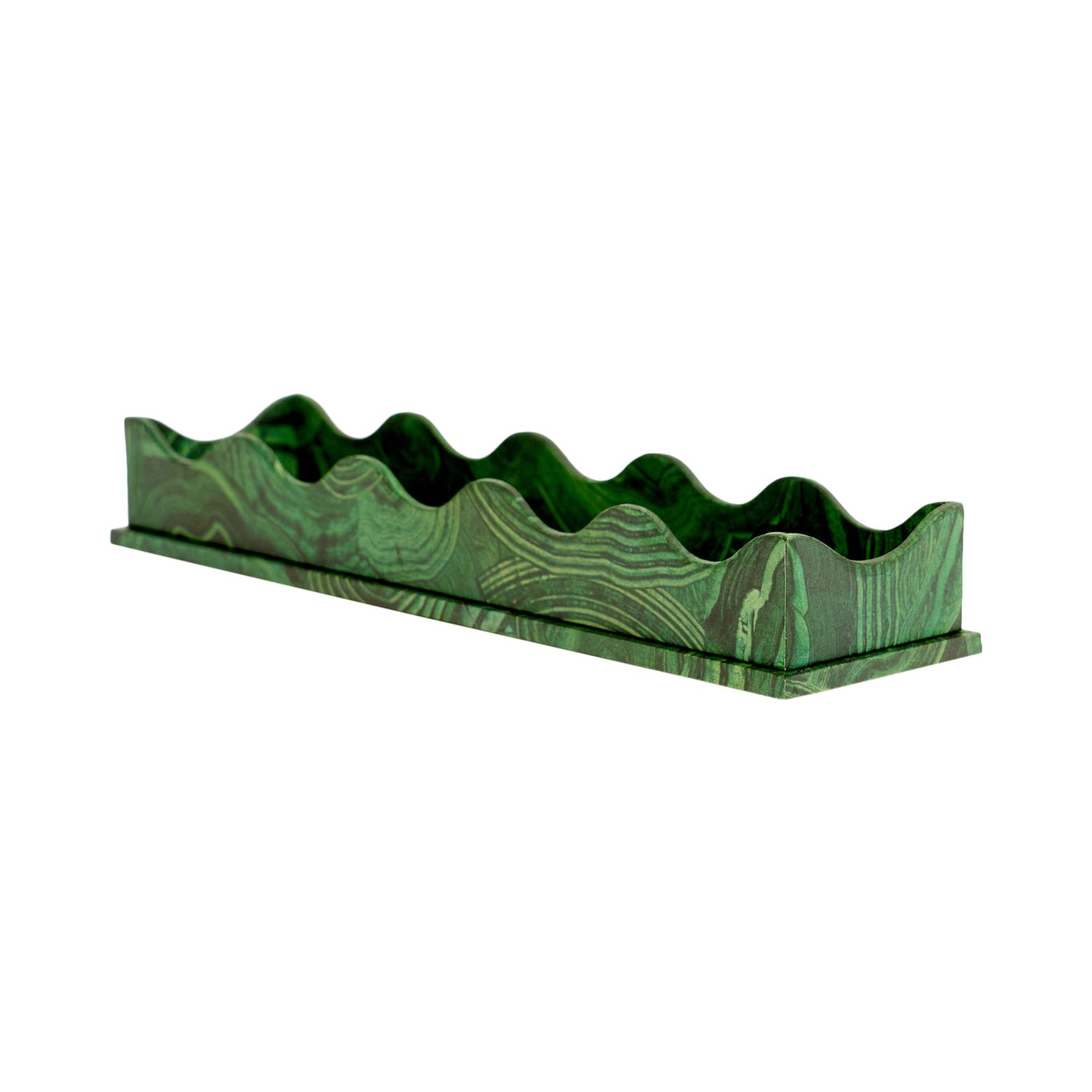 Scallop Edge Pencil Tray - Malachite