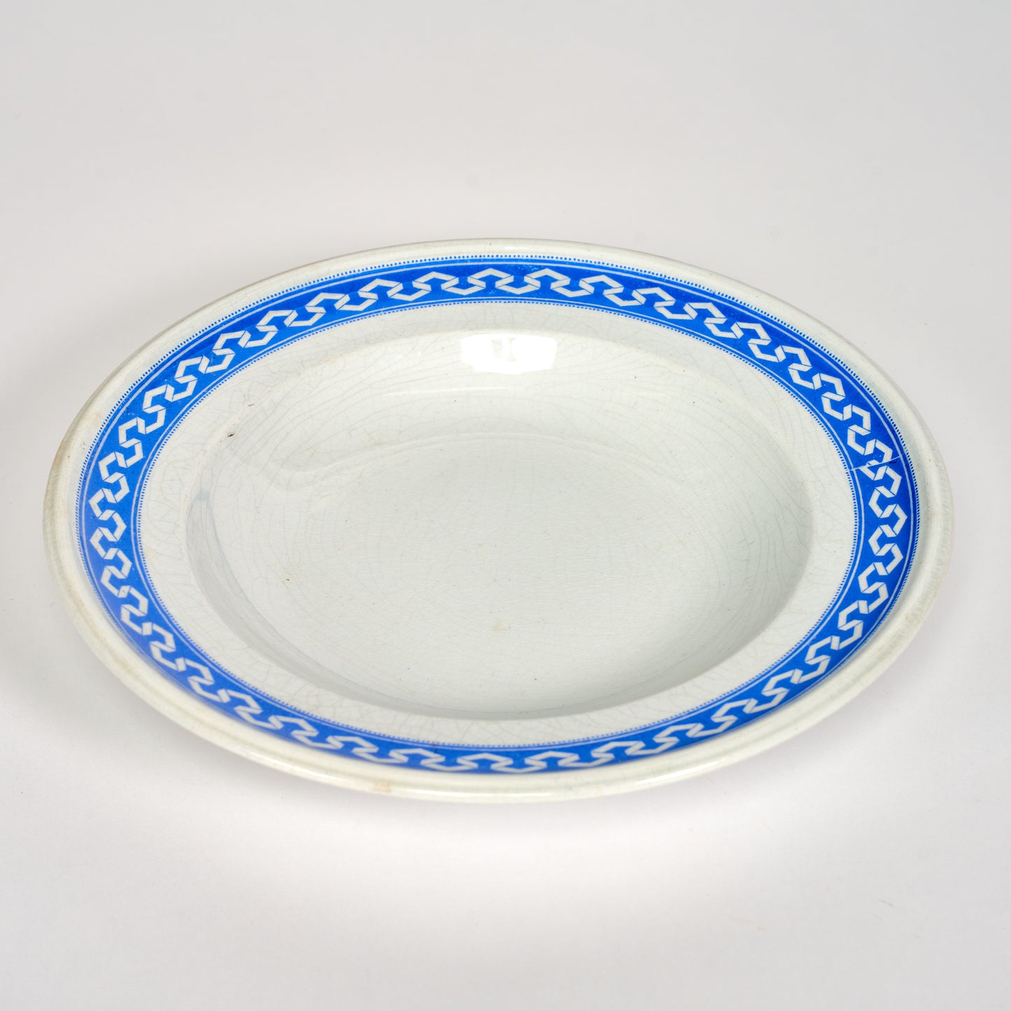 Versailles Blue Greek Key Soup Bowl