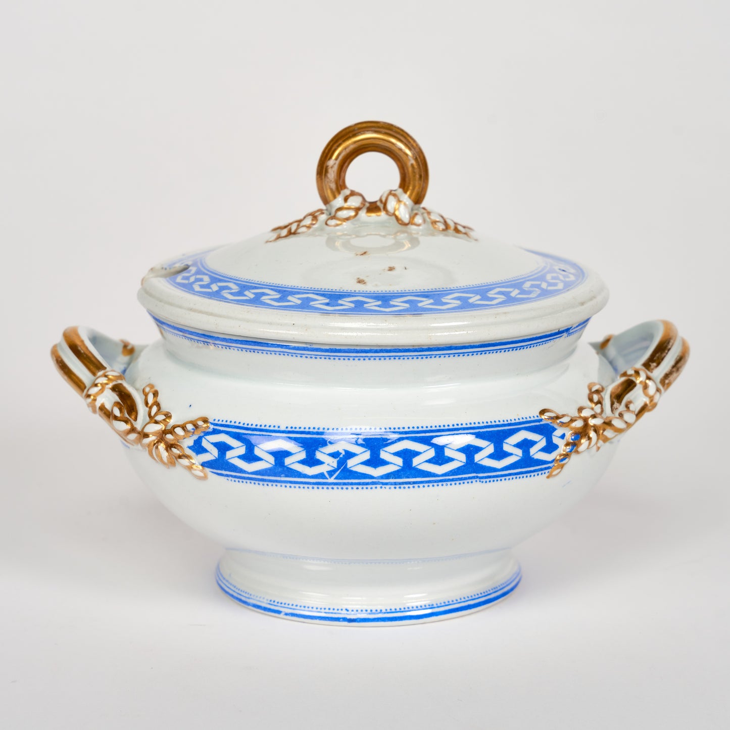 Versailles Blue Greek Key Tureen - Large
