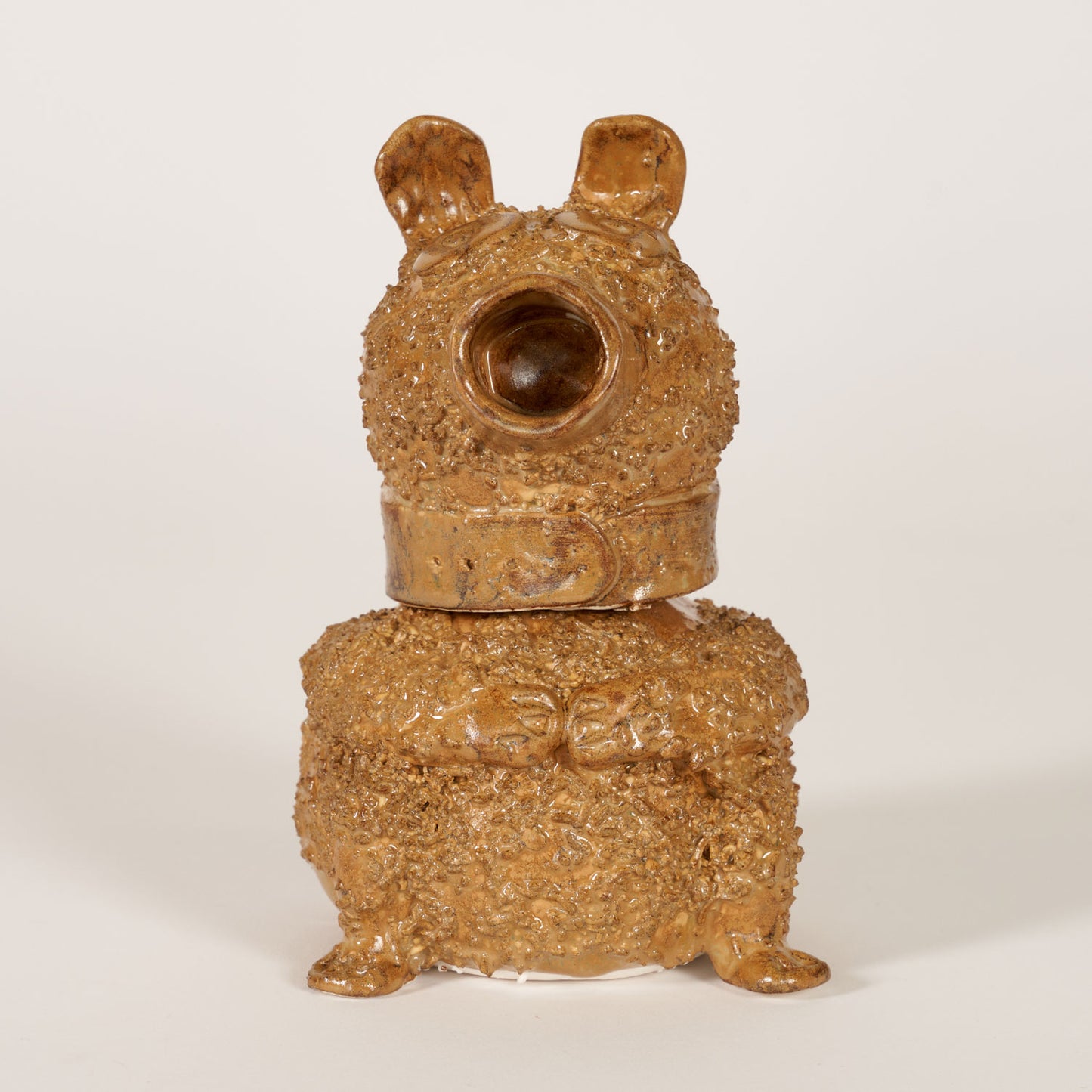 Pottery Bear Bottle - Gold Brown