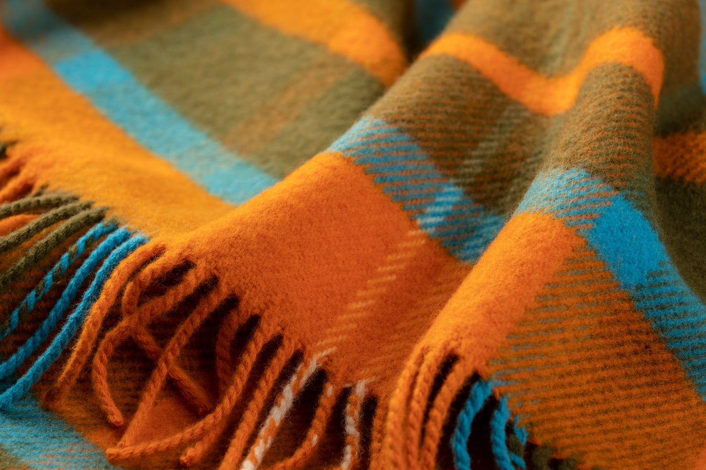 Limited Edition Large Check Throw - Orange