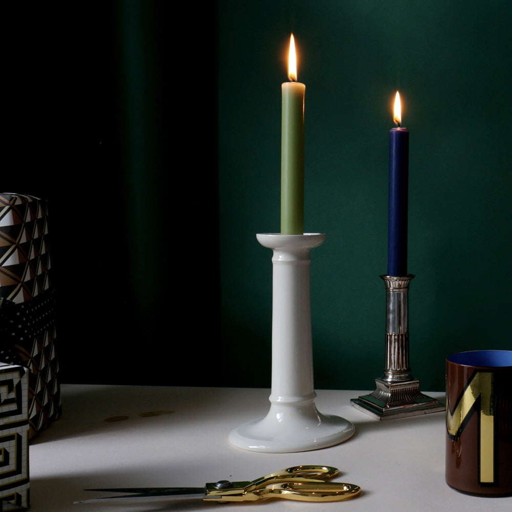 P&H Creamware Column Candlestick - Small