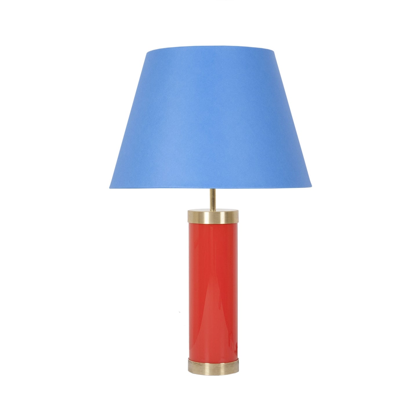 Glass & Brass Lamp - Red