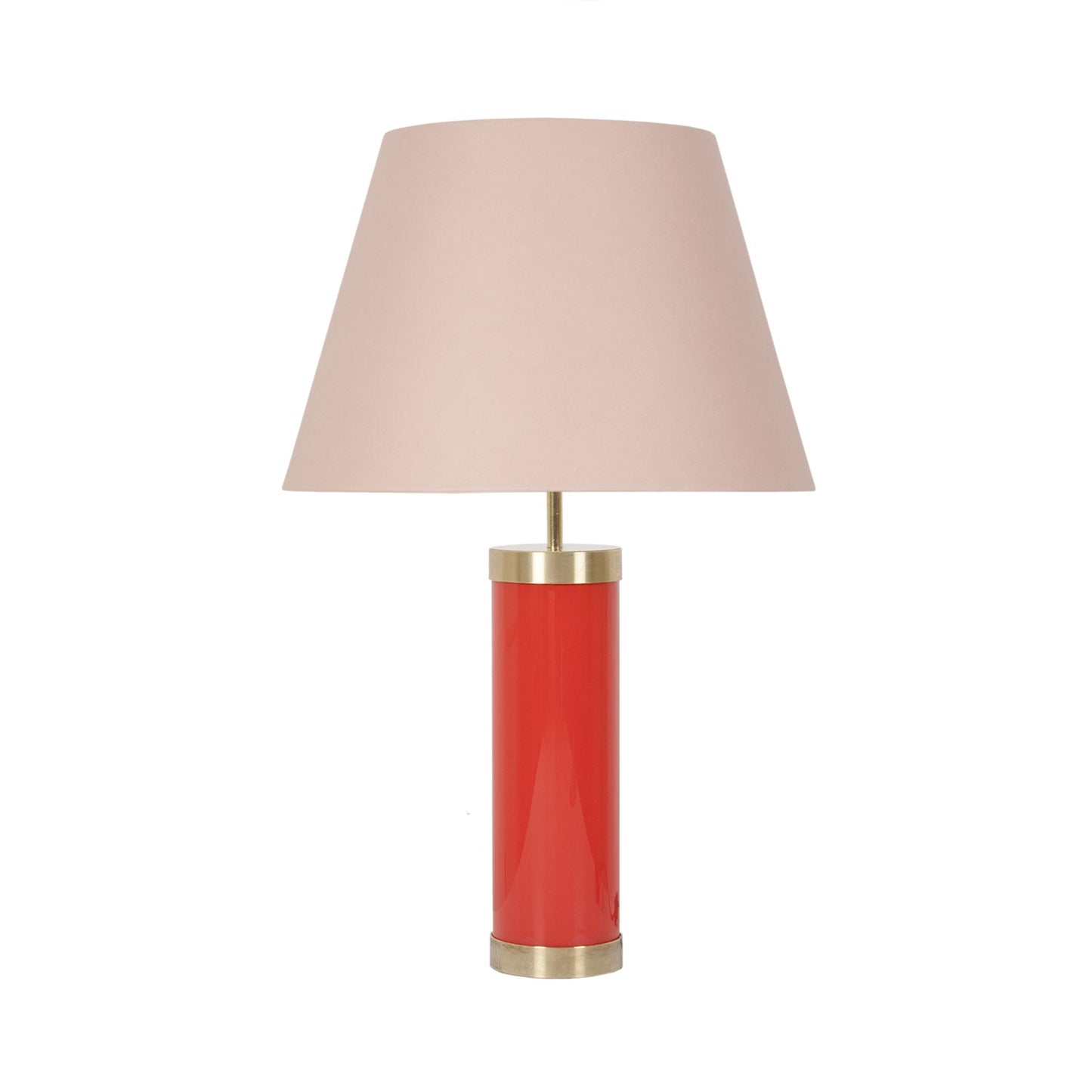Glass & Brass Lamp - Red