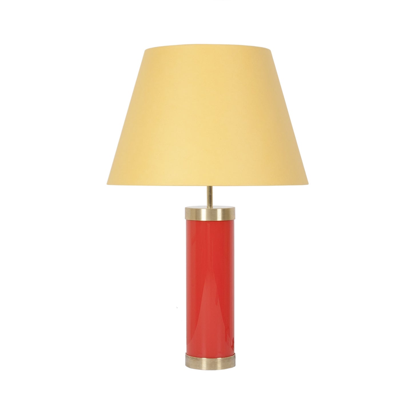 Glass & Brass Lamp - Red