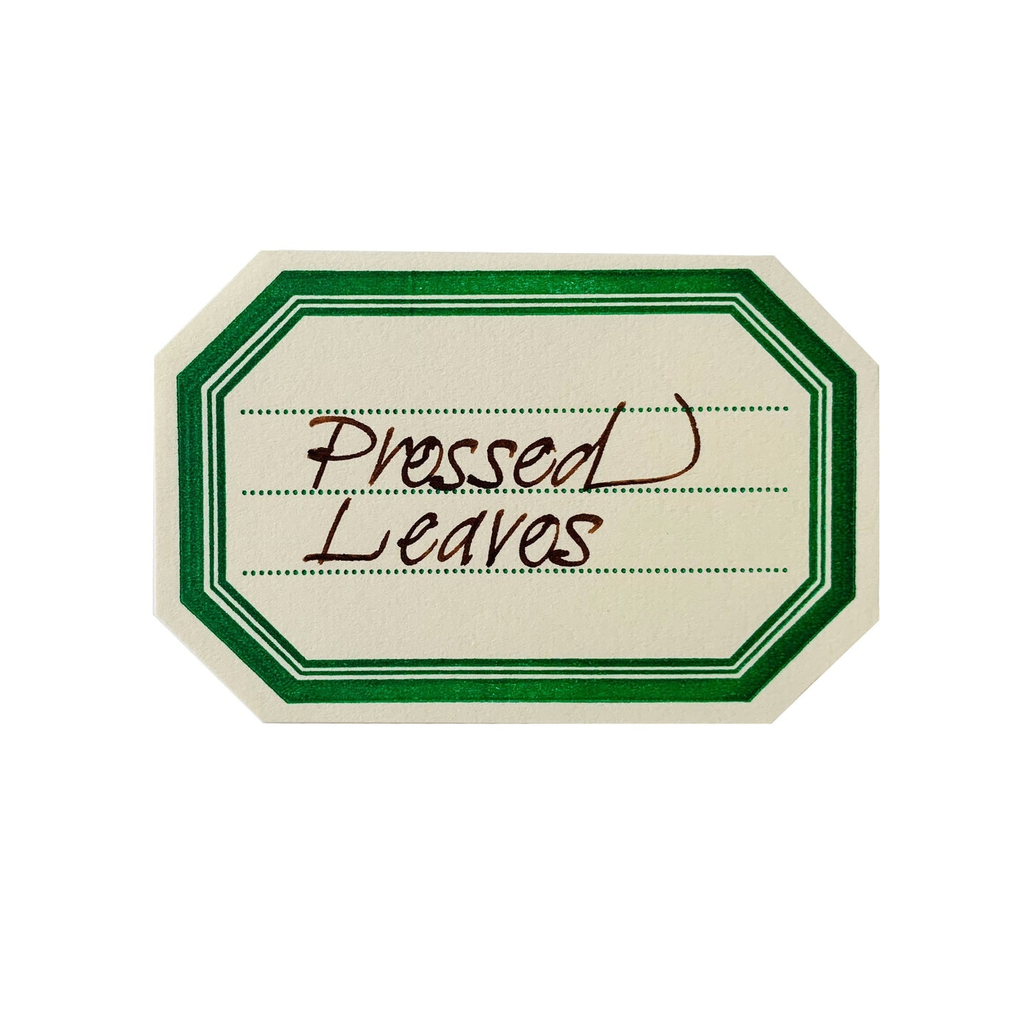 Green Border Octagonal Letterpress Bookplates - Set of 8