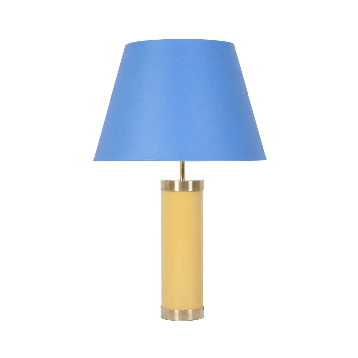 Glass & Brass Lamp - Yellow