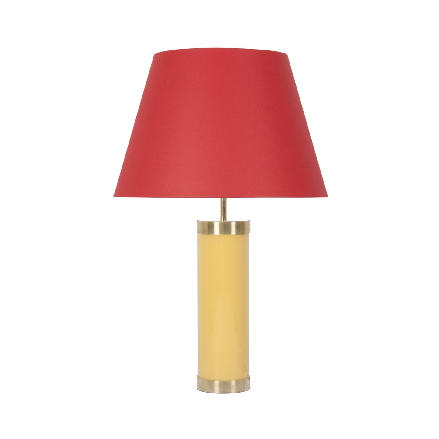 Glass & Brass Lamp - Yellow