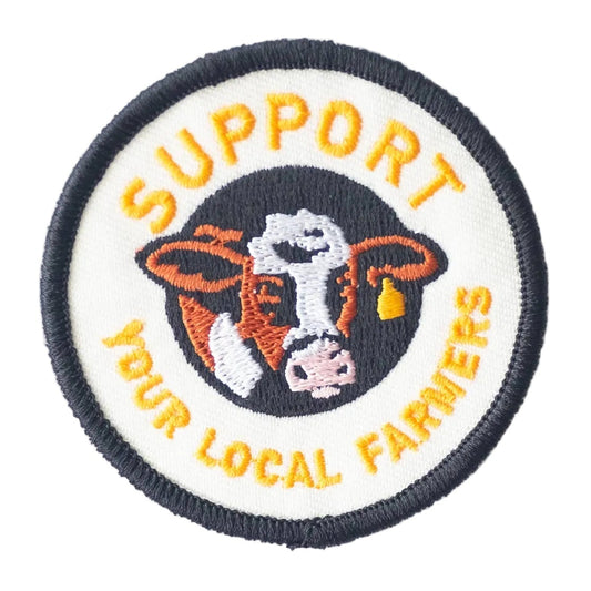 Embroidered 'Support Your Local Farmers' Iron-on Patch
