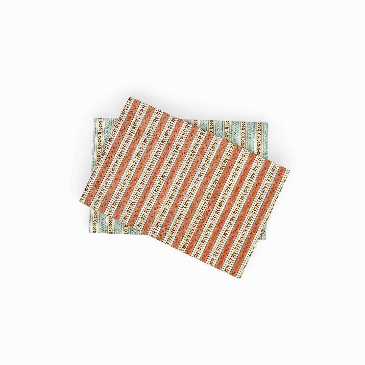 Block Printed Hexagon Collapsible Basket - Sky/Red Rhea