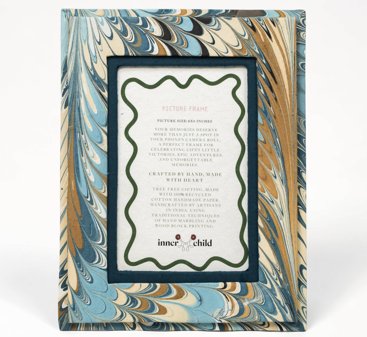 Hand-Marbled Picture Frame, 4"x 6"