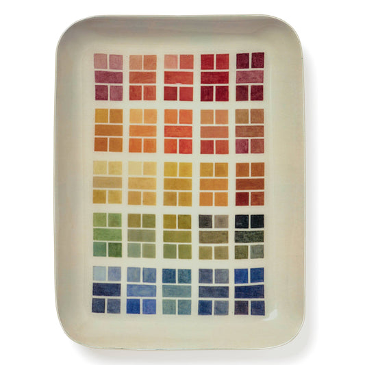 Rectangular Enamel Tray - Watercolour Swatches