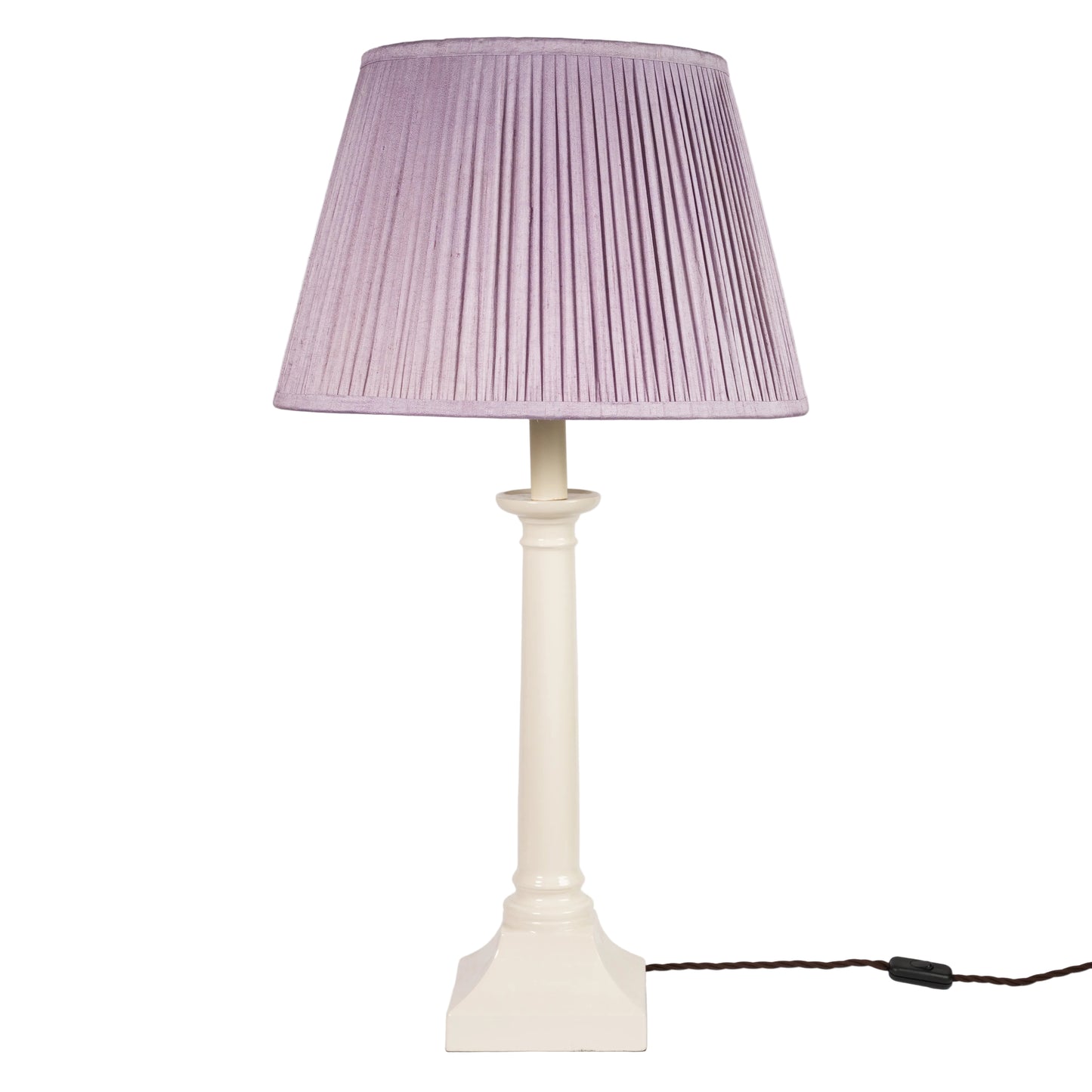 14" Natural Dyed Silk Dupion Lampshade - Lilac