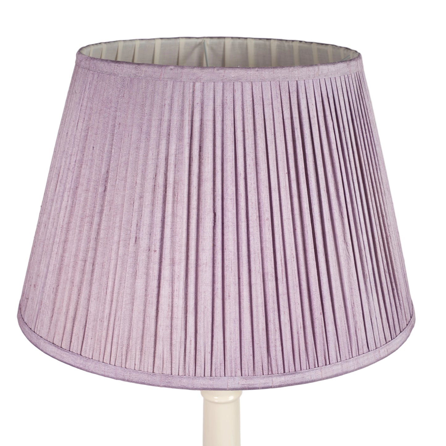 14" Natural Dyed Silk Dupion Lampshade - Lilac