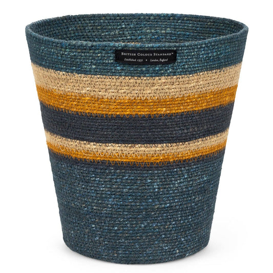 Seagrass Waste Paper Basket - Pompadour and Midnight Blue