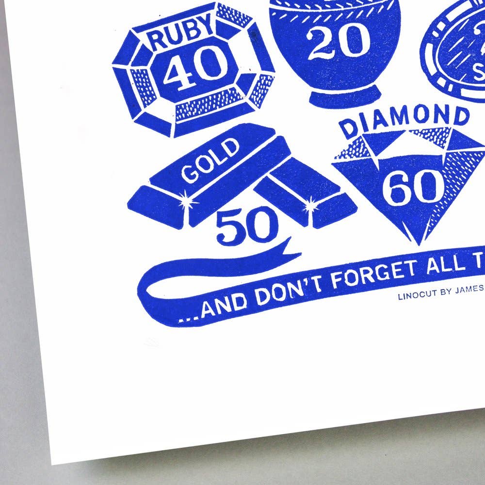 Anniversaries Linocut Print