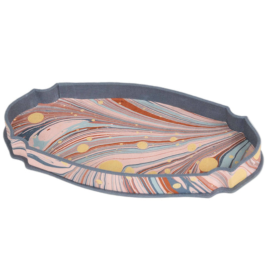 Marbled Paper Desk Tray - Twilight