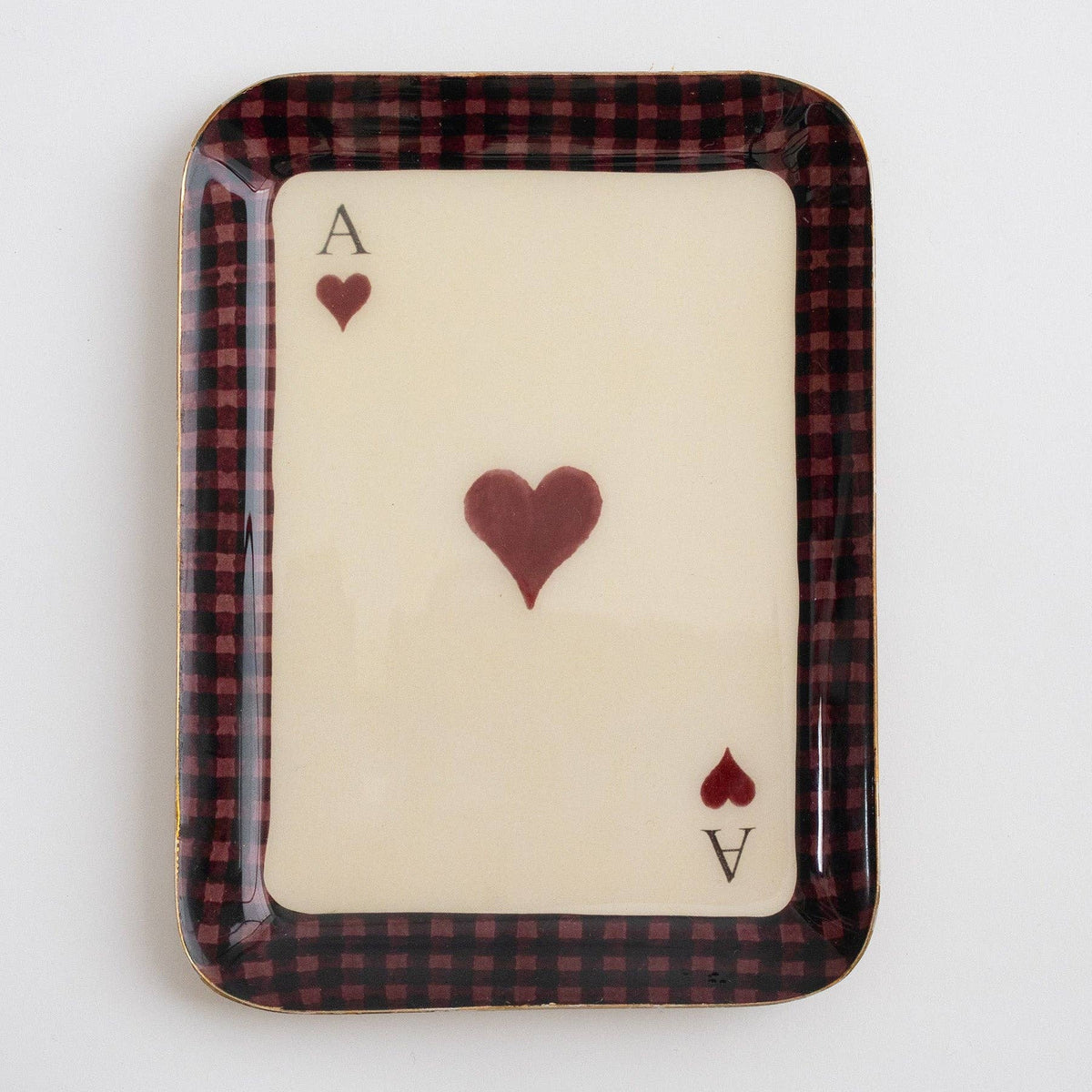 Ace of Hearts - Rectangular Enamel Tray