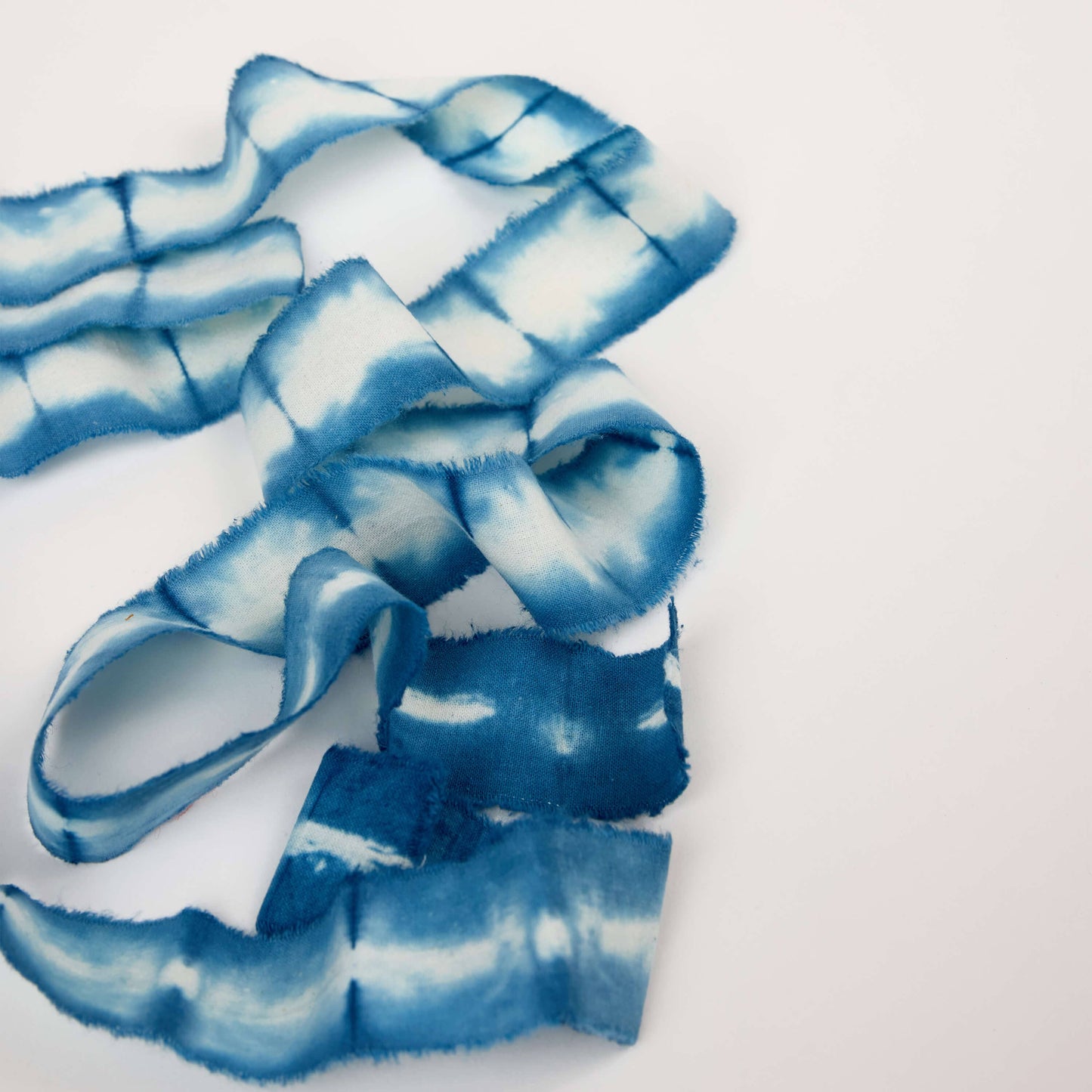 Indigo Natural Dyed Cotton Ribbon - Pack of 6