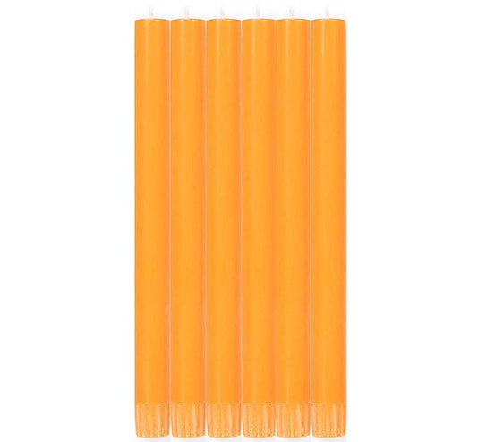 Bright Orange Dinner Candles - Pack of 6