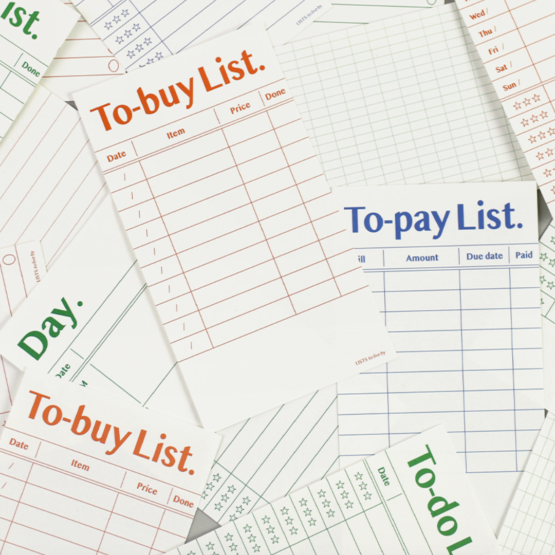 Paperian Lists To Live by 'Monthly' Memo Pad
