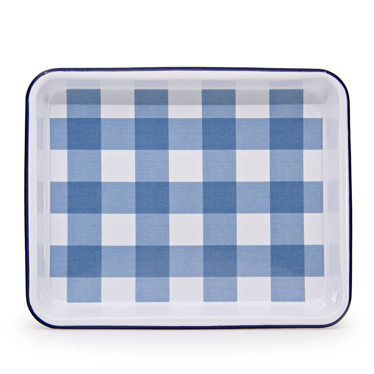 Max Humphrey x CCH Gingham Enamelware Tray: Blue