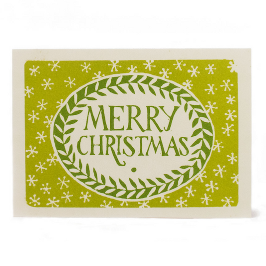 Pack of 10 Merry Christmas Sap & Green Cards