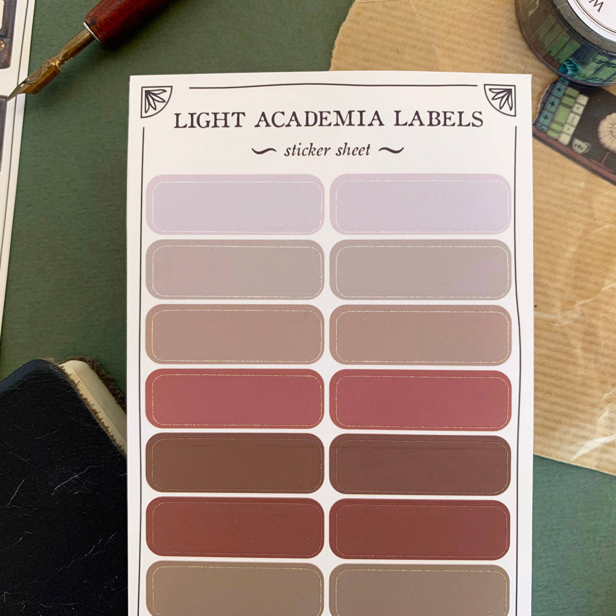 Light Academia Label Sheet