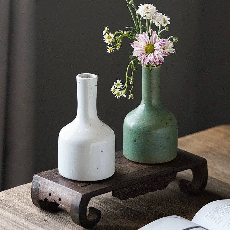 Handmade Ceramic Emerald Classic Vase: White